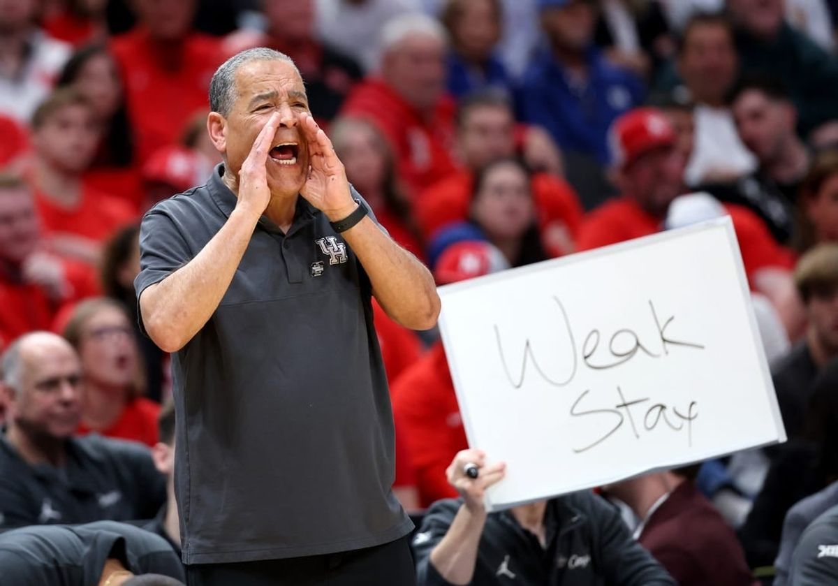 Mar 29, 2024; Dallas, TX, USA; Houston Cougars head coach Kelvin Sampson during the first half in the semifinals of the South Regional of the 2024 NCAA Tournament against the Duke Blue Devils at American Airlines Center.