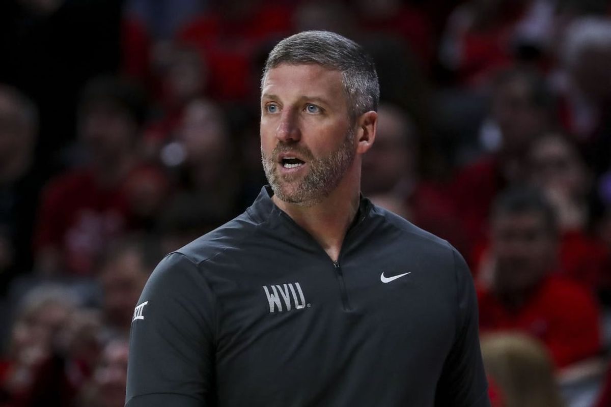 Mar 9, 2024; Cincinnati, Ohio, USA; West Virginia Mountaineers interim head coach Josh Eilert during the first half against the Cincinnati Bearcats at Fifth Third Arena.