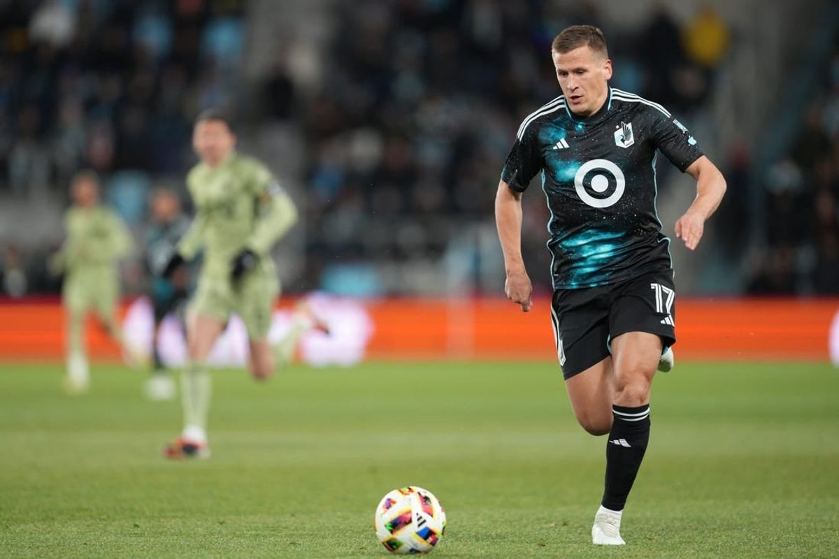 Mar 16, 2024; Saint Paul, Minnesota, USA; Minnesota United midfielder Robin Lod (17) plays the ball in the first half against LAFC at Allianz Field.