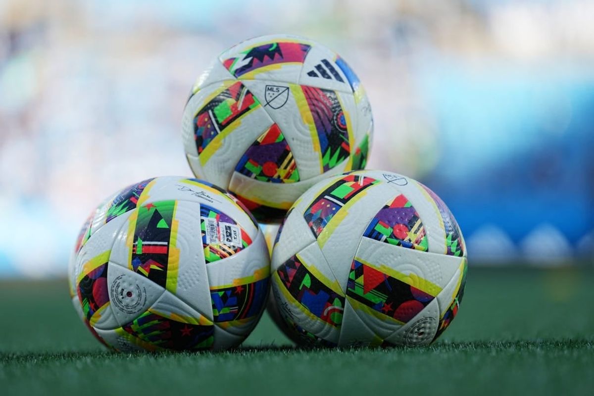 Apr 13, 2024; Charlotte, North Carolina, USA; General view of game balls before the match between the Charlotte FC and the Toronto FC at Bank of America Stadium.
