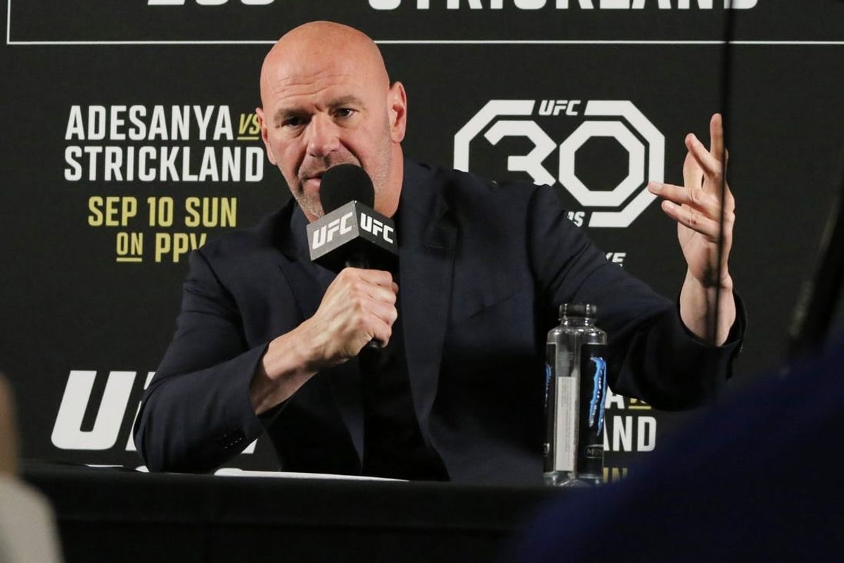 Sep 9, 2023; Sydney, NSW, AUSTRALIA; UFC President Dana White speaks at a press conference after the fight of Israel Adesanya and Sean Strickland during UFC 293 at Qudos Bank Arena.