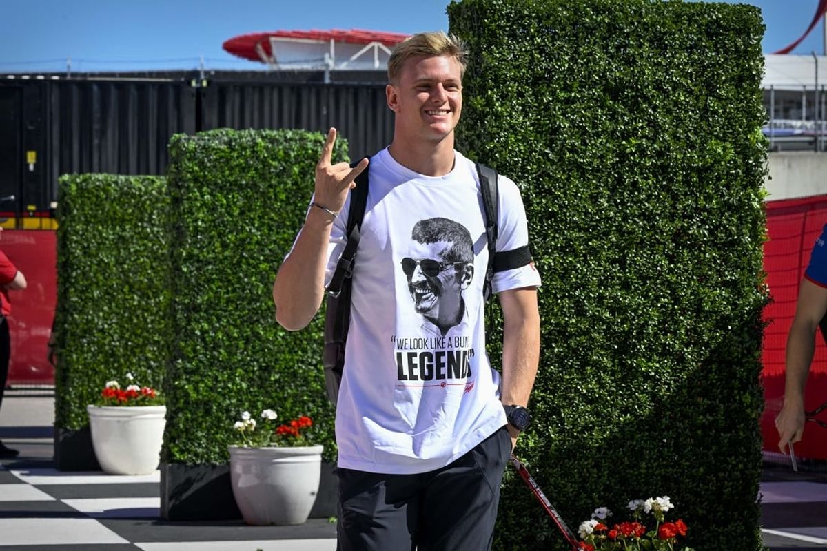 Oct 21, 2022; Austin, Texas, USA; Haas F1 Team driver Mick Schumacher (47) arrives for practice for the U.S. Grand Prix at the Circuit of the Americas.