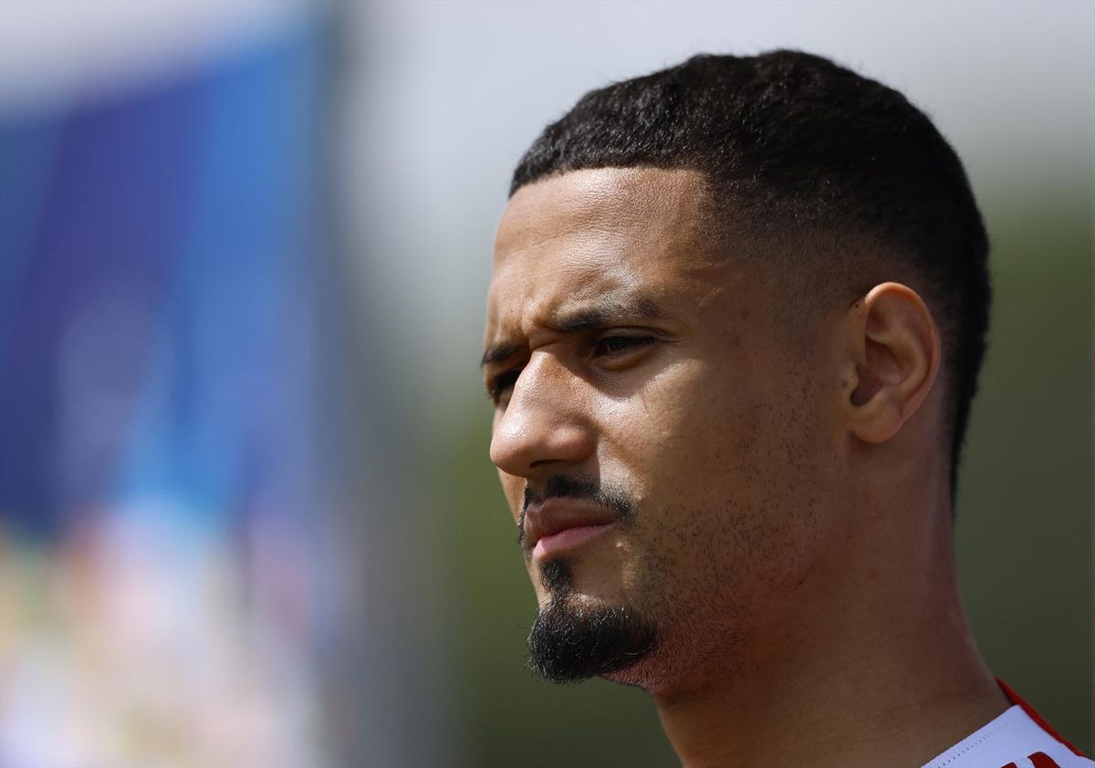 William Saliba speaks to the media during Arsenal Media Open Day on May 21, 2026.