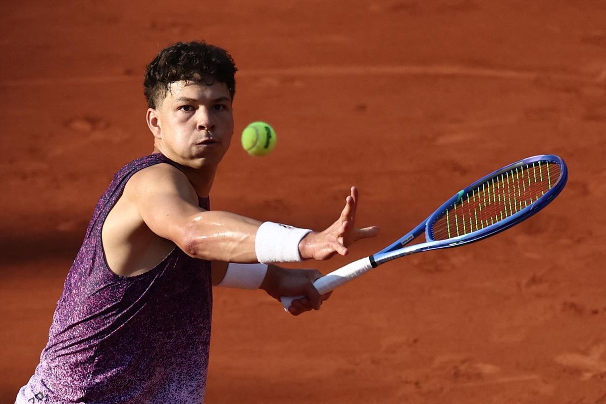American Ben Shelton during his first round match against Spain's Daniel Merida on May 25 at the 2026 French Open in Paris.