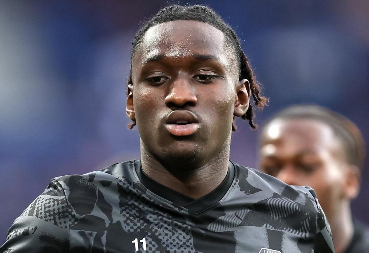 Angers SCO's Sidiki Cherif in a game against Paris St Germain on Aug. 22, 2025.