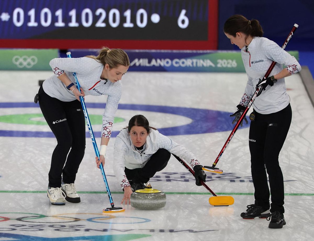 Taylor Anderson-Heide, Tabitha Peterson and Tara Peterson of the United States advanced to the women's curling tournament semi-finals on Thursday with a win against Switzerland in the Winter Olympics in Cortina d'Ampezzo, Italy.  REUTERS/Issei Kato