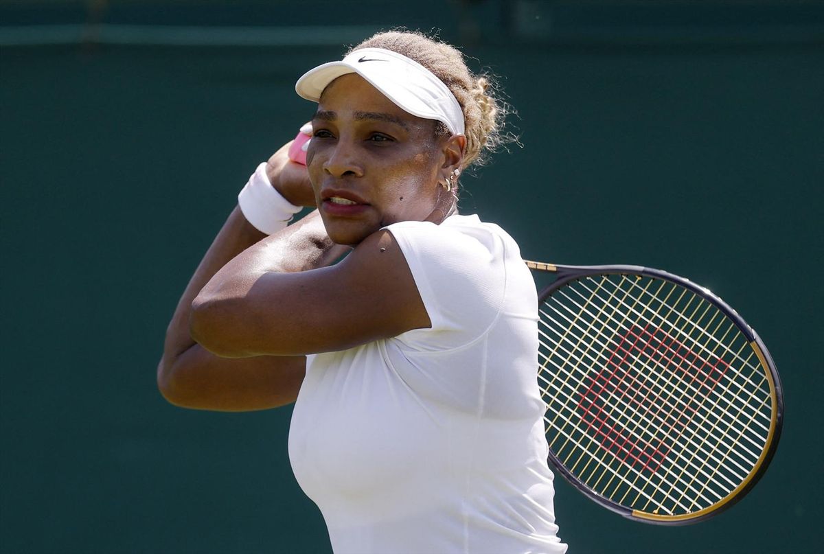 Serena Williams practices ahead of her Wimbledon return on June 27, 2026.
