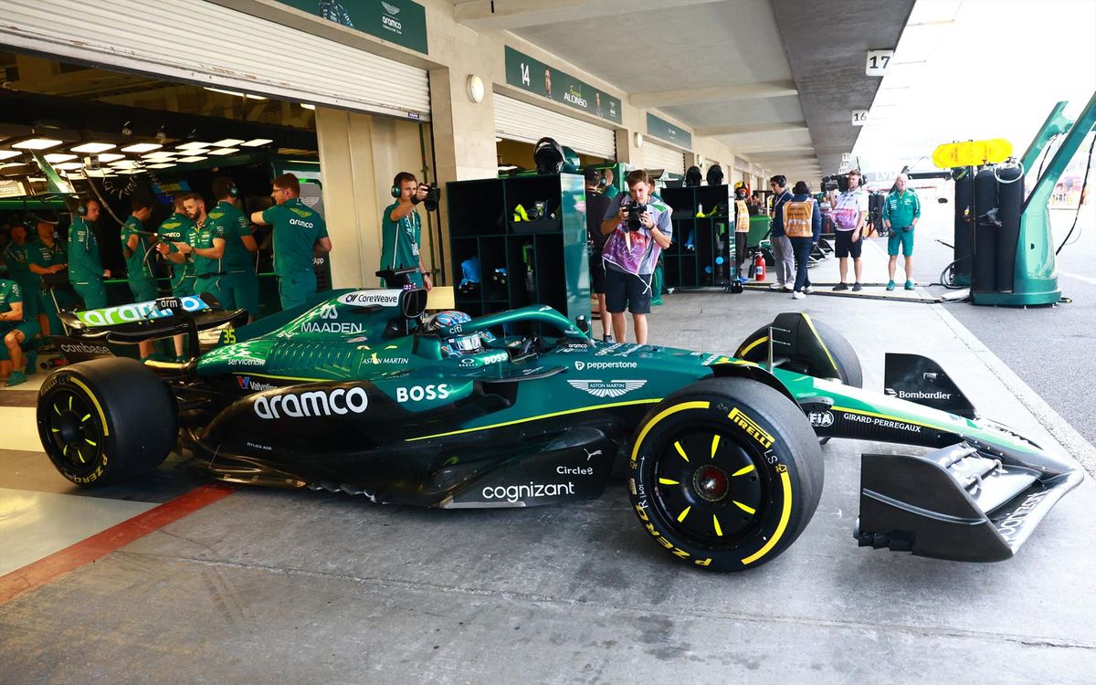Aston Martin's Jak Crawford during practice at the Mexico City Grand Prix on Oct. 24, 2025.