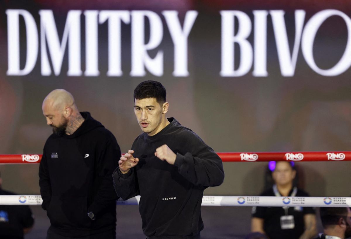 Boxing - Artur Beterbiev and Dmitry Bivol - Media Workouts - Boulevard City, Riyadh, Saudi Arabia - February 19, 2025 Dmitry Bivol during his workout.
