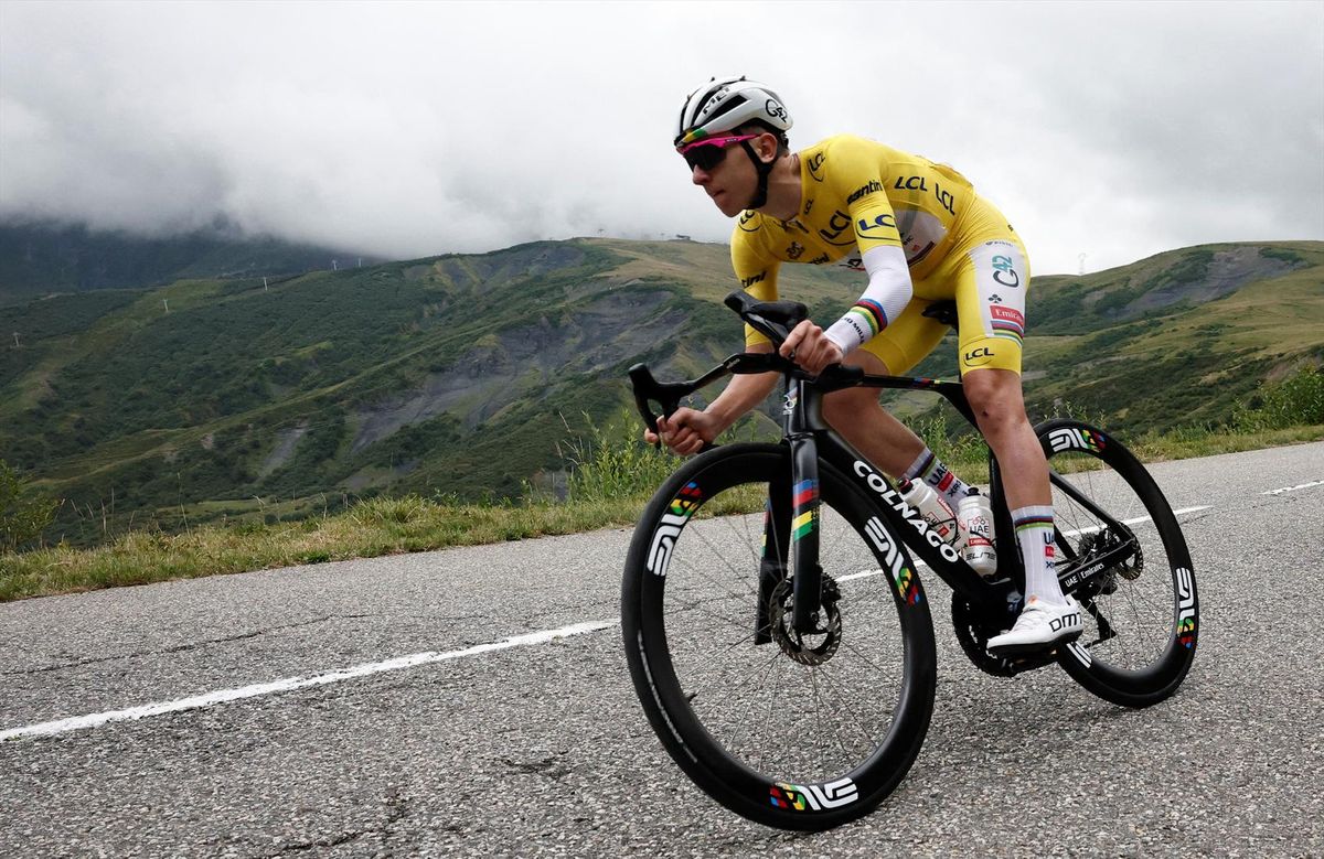 UAE Team Emirates XRG's Tadej Pogacar in action during stage 18 - Cycling - Tour de France - Stage 18 - Vif to Courchevel Col de la Loze - Vif, France - July 24, 2025