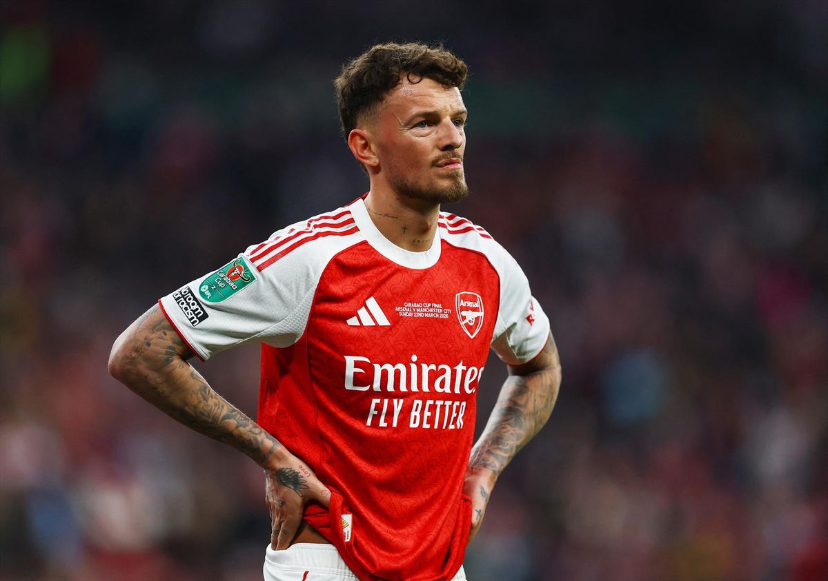 Arsenal's Ben White during the Carabao Cup final against Manchester City in London on March 22, 2026.