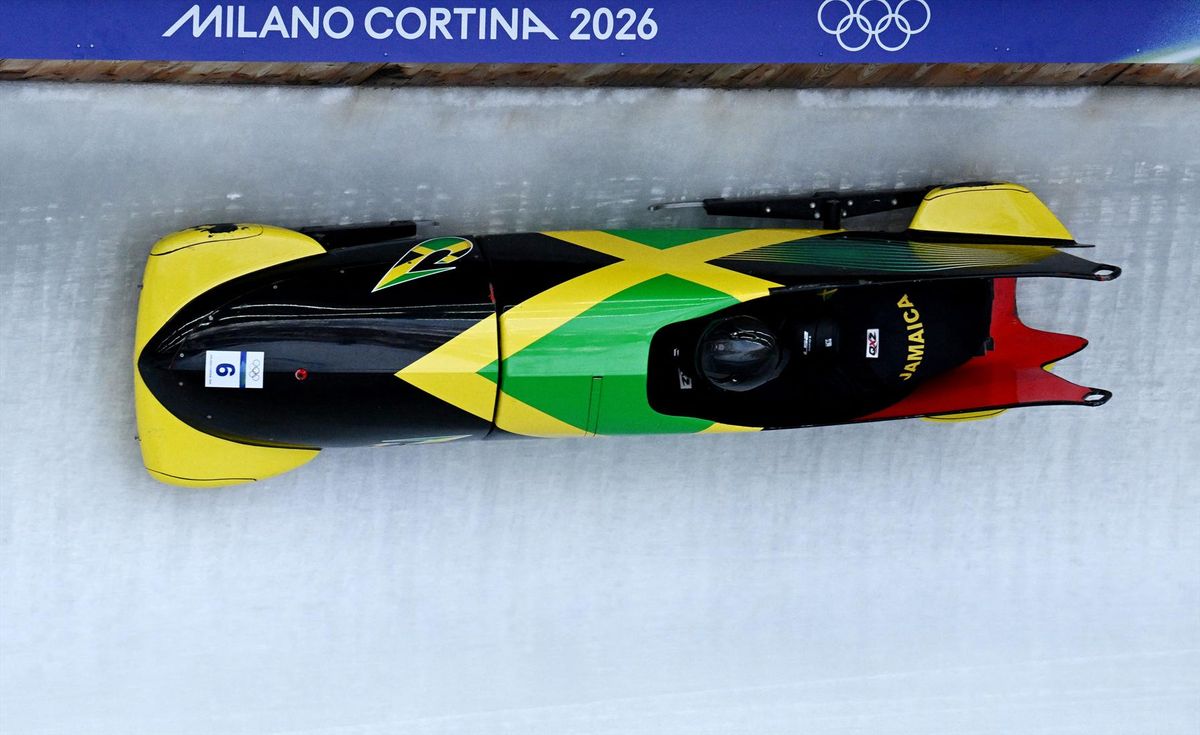 Milano Cortina 2026 Olympics - Bobsleigh - 2-man Official Training - Cortina Sliding Centre, Cortina d'Ampezzo, Italy - February 12, 2026. Shane Pitter of Jamaica during training.
