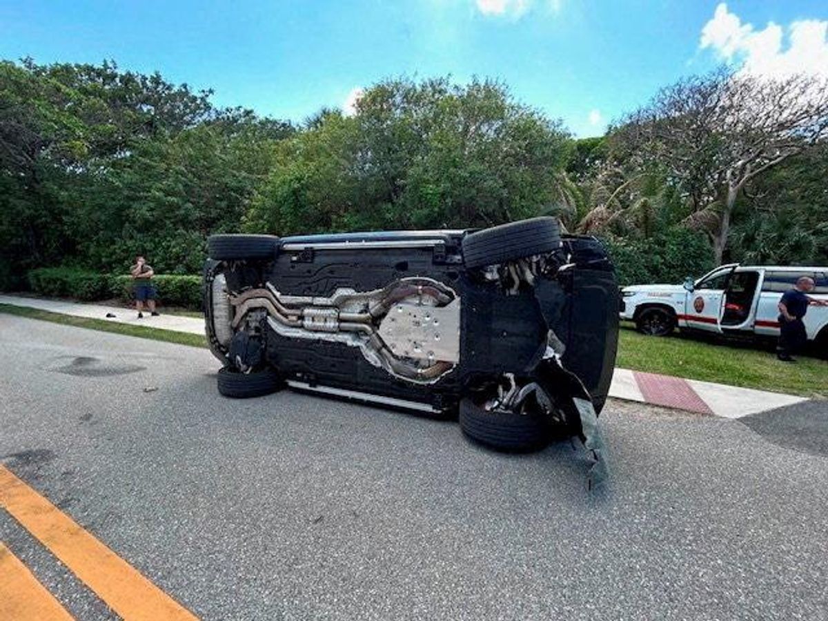 Tiger Woods' Land Rover rolled over on a two-lane road near his Jupiter Island, Fla. home on March 28, 2026.