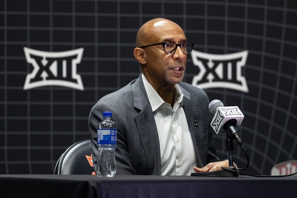 Oct 18, Kansas City, MO, USA; University of Central Florida head coach Johnny Dawkins answers questions at the Big 12 Men s Basketball Tipoff at T-Mobile Center.
