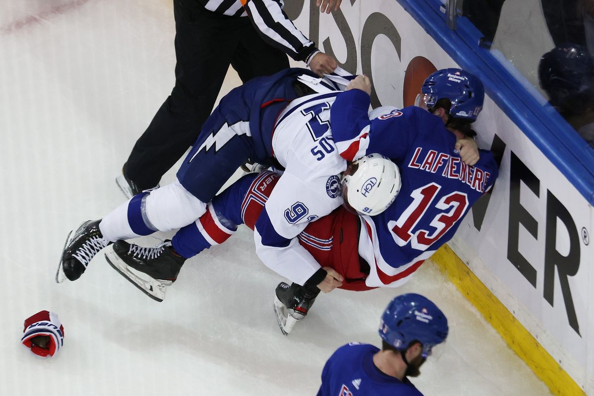 Steven Stamkos appeared to spit at Jason Lafreniere.
