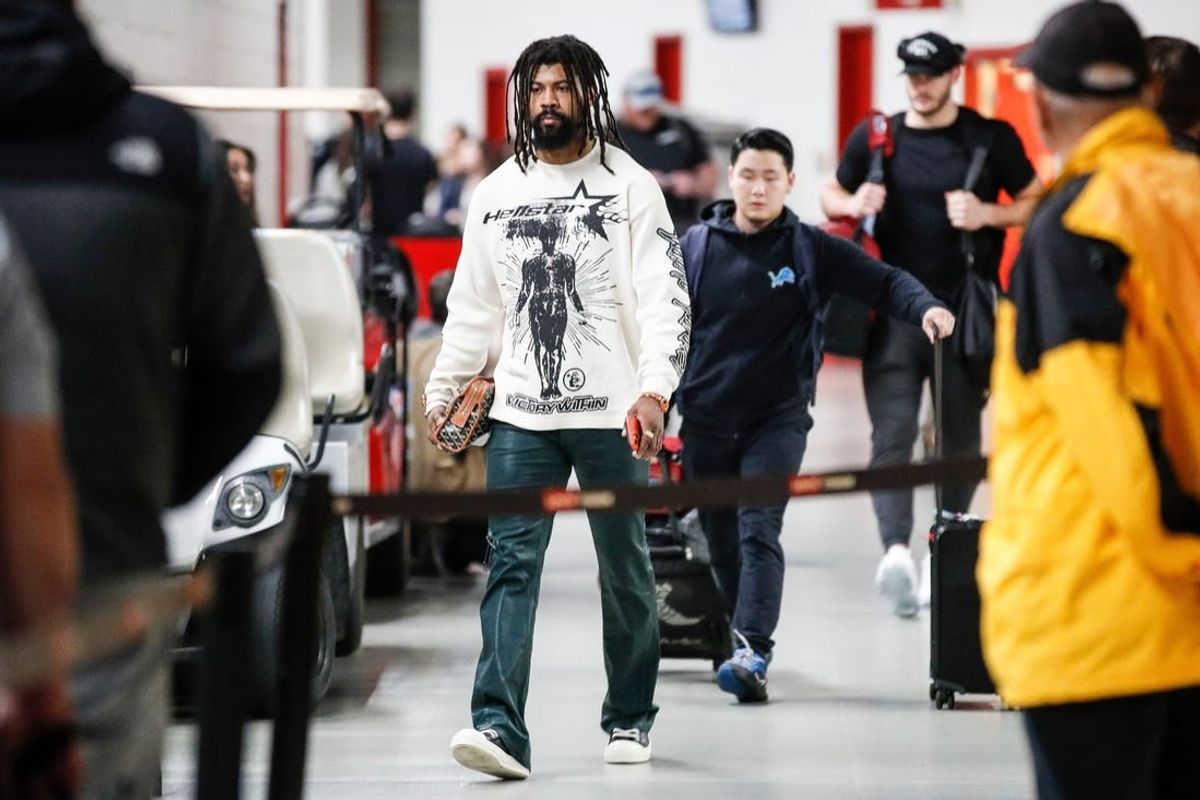 Jan 28, 2024; Santa Clara, California, USA; Detroit Lions cornerback Cameron Sutton arrives for the NFC championship game against the San Francisco 49ers at Levi's Stadium.