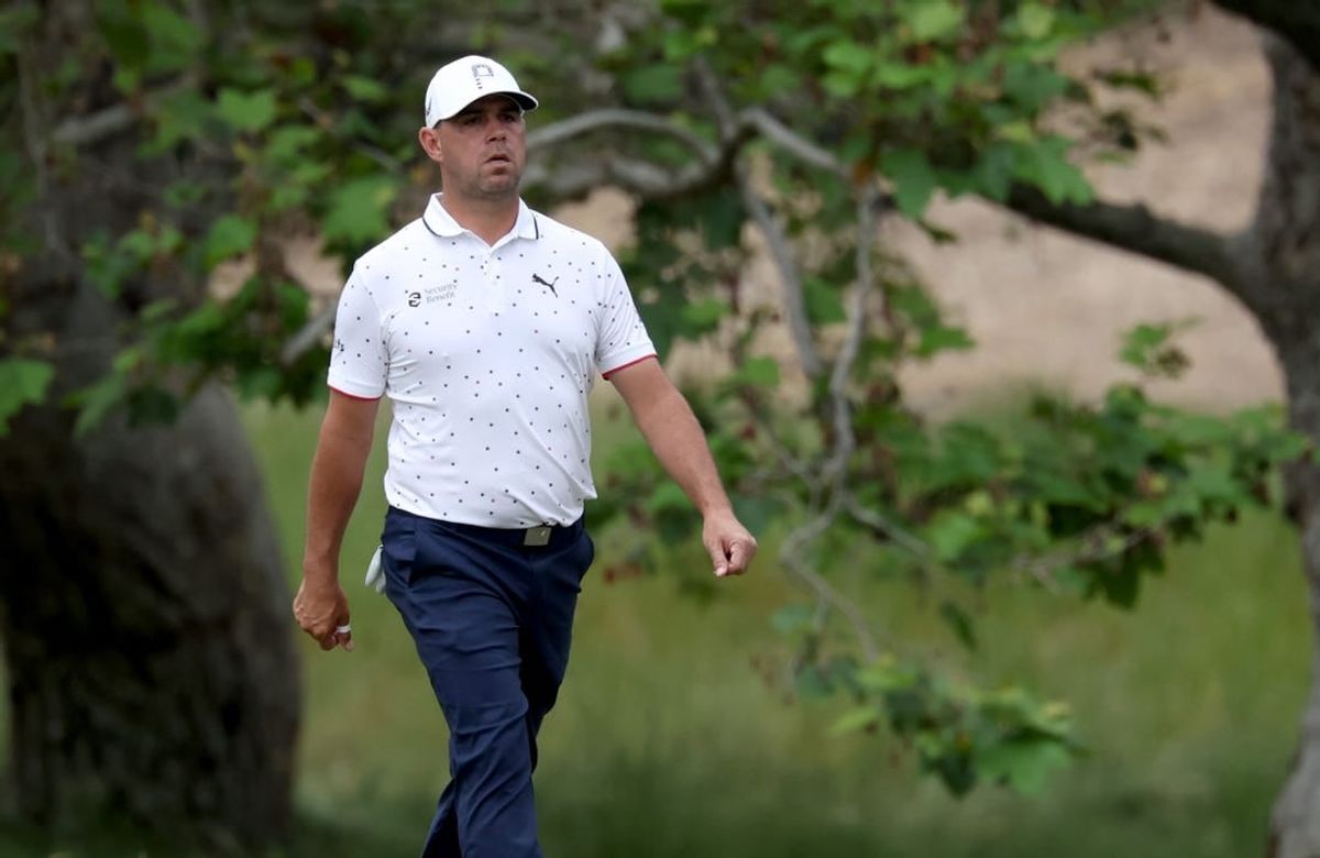 Jun 15, 2023; Los Angeles, California, USA; Gary Woodland walks on the 7th hole during the first round of the U.S. Open golf tournament at Los Angeles Country Club.