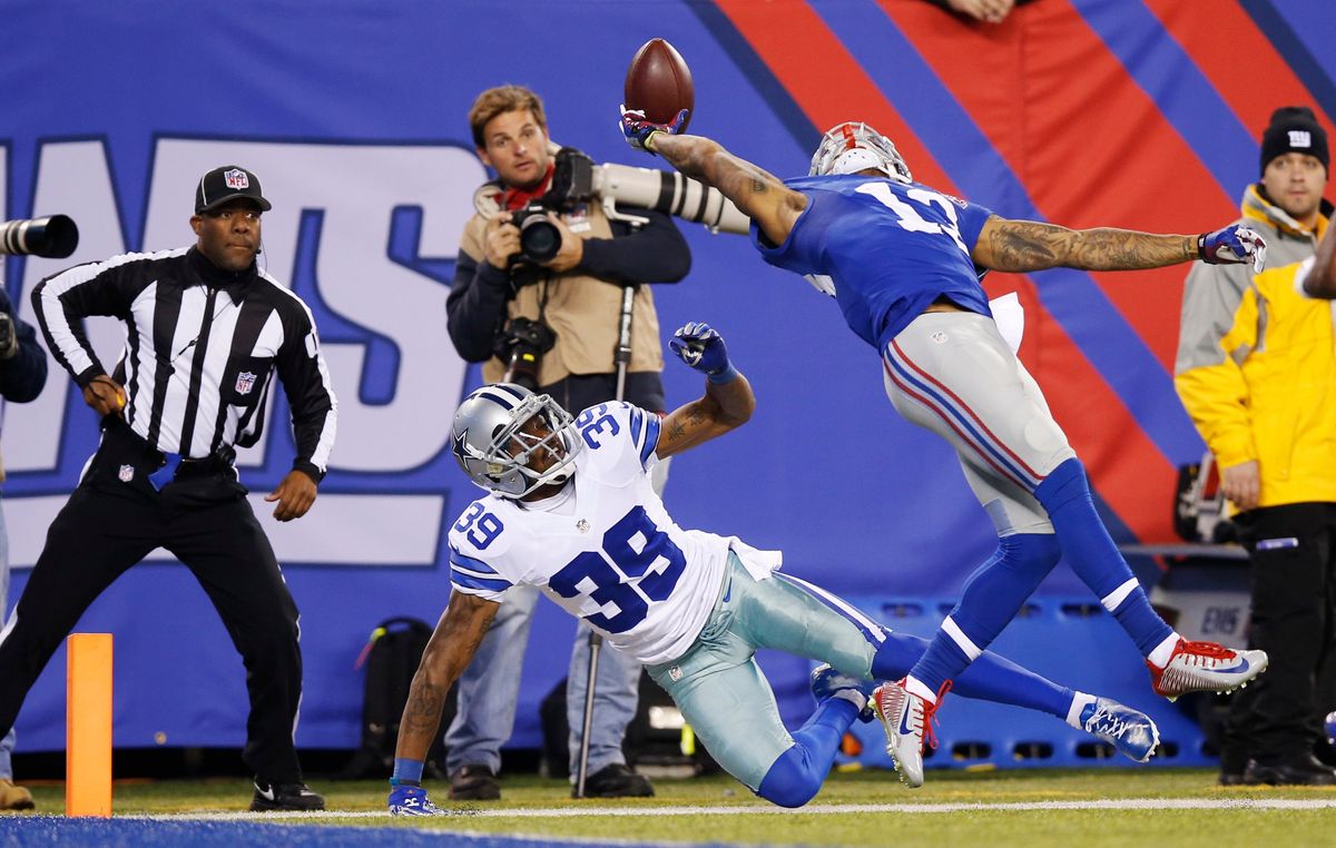 Odell Beckham Jr. stunting on the Cowboys in his days as a Giant.