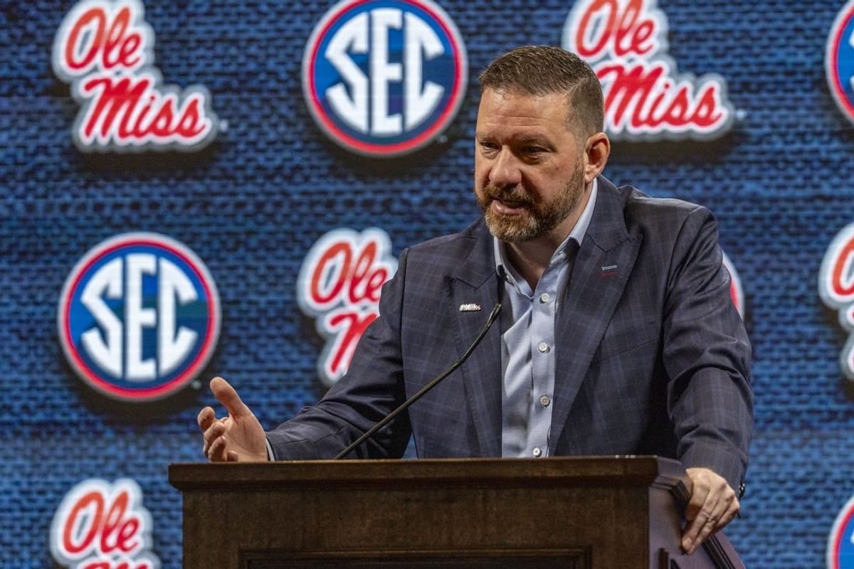Oct 18, 2023; Brimingham, AL, USA; Mississippi Rebels head coach Chris Beard talks with the media during the SEC Basketball Tipoff at Grand Bohemian Hotel Mountain Brook.