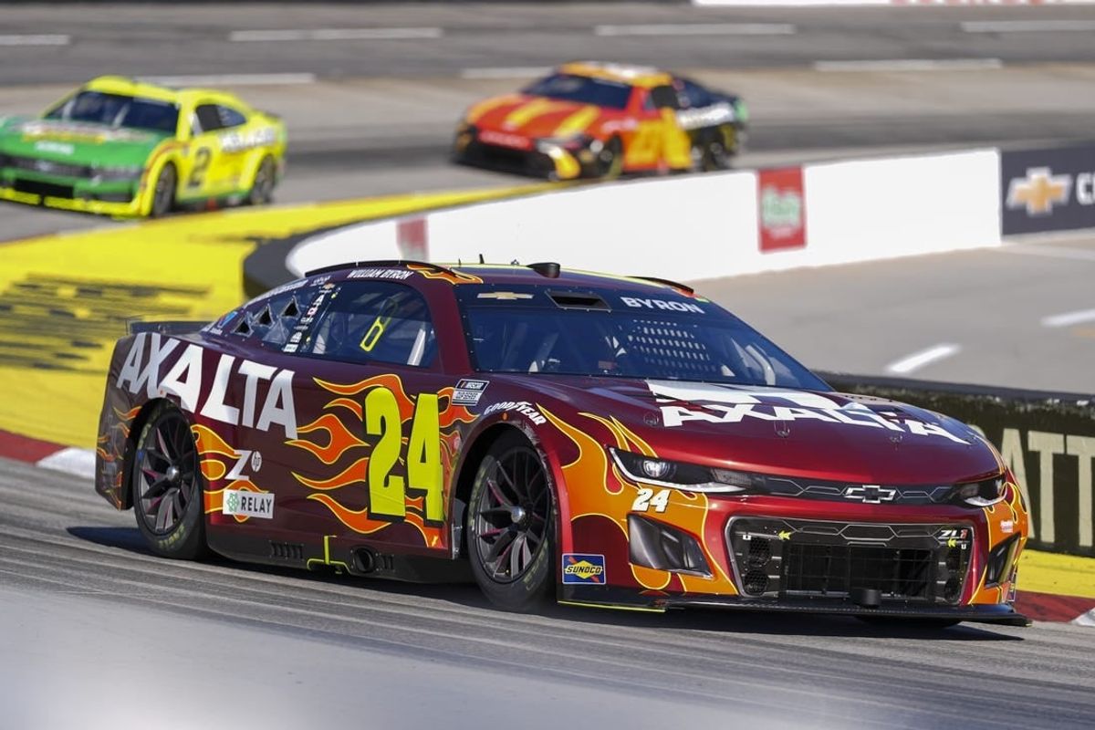 Apr 6, 2024; Martinsville, Virginia, USA; NASCAR Cup Series driver William Byron (24) during practice at Martinsville Speedway.