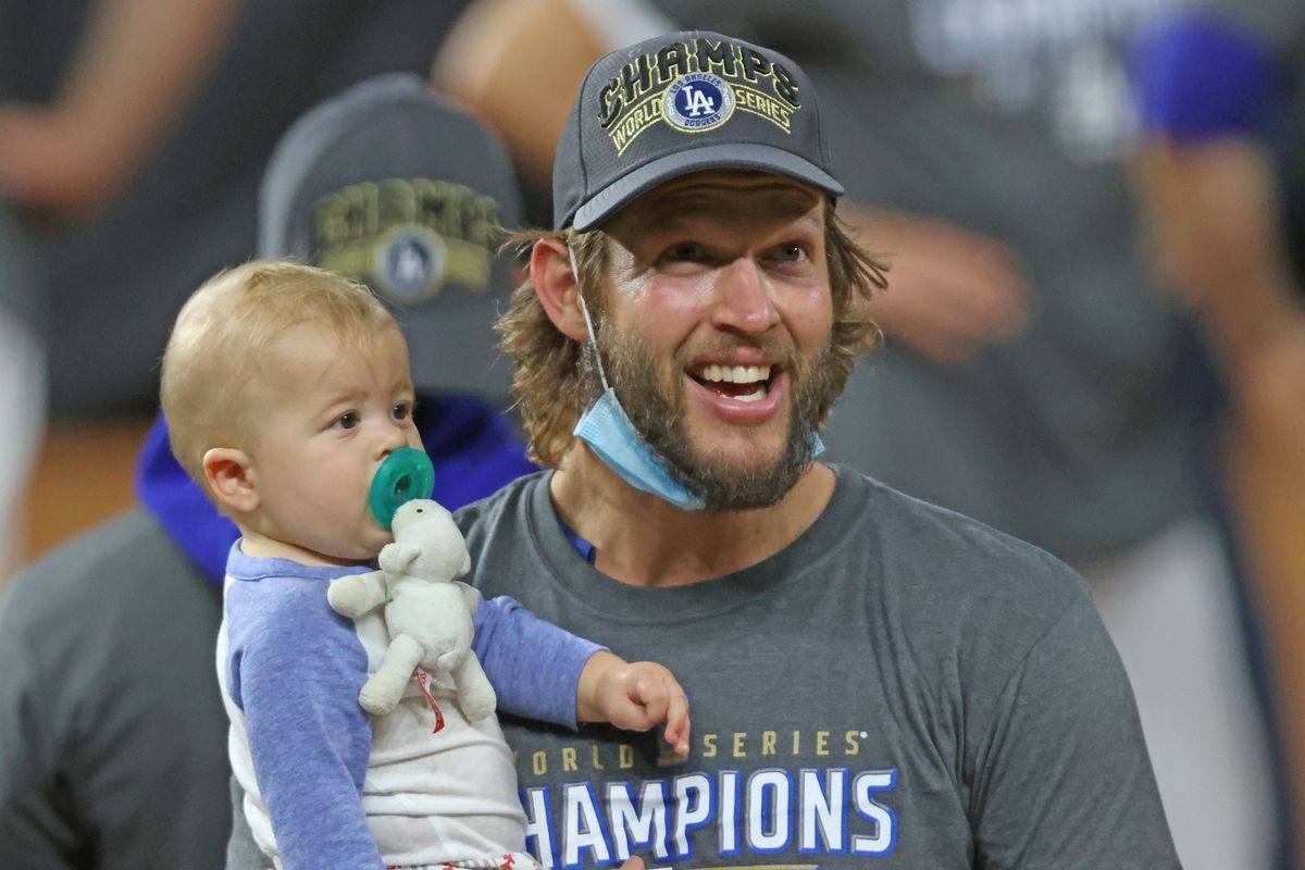 Clayton Kershaw after his Dodgers won 2020 World Series.