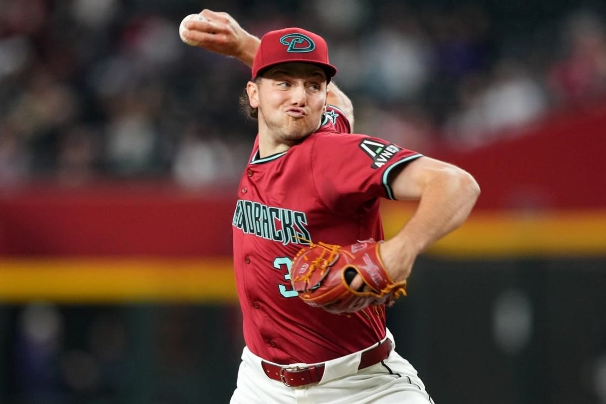 Mar 31, 2024; Phoenix, Arizona, USA; Arizona Diamondbacks starting pitcher Brandon Pfaadt (32) pitches against the Colorado Rockies during the fourth inning at Chase Field.