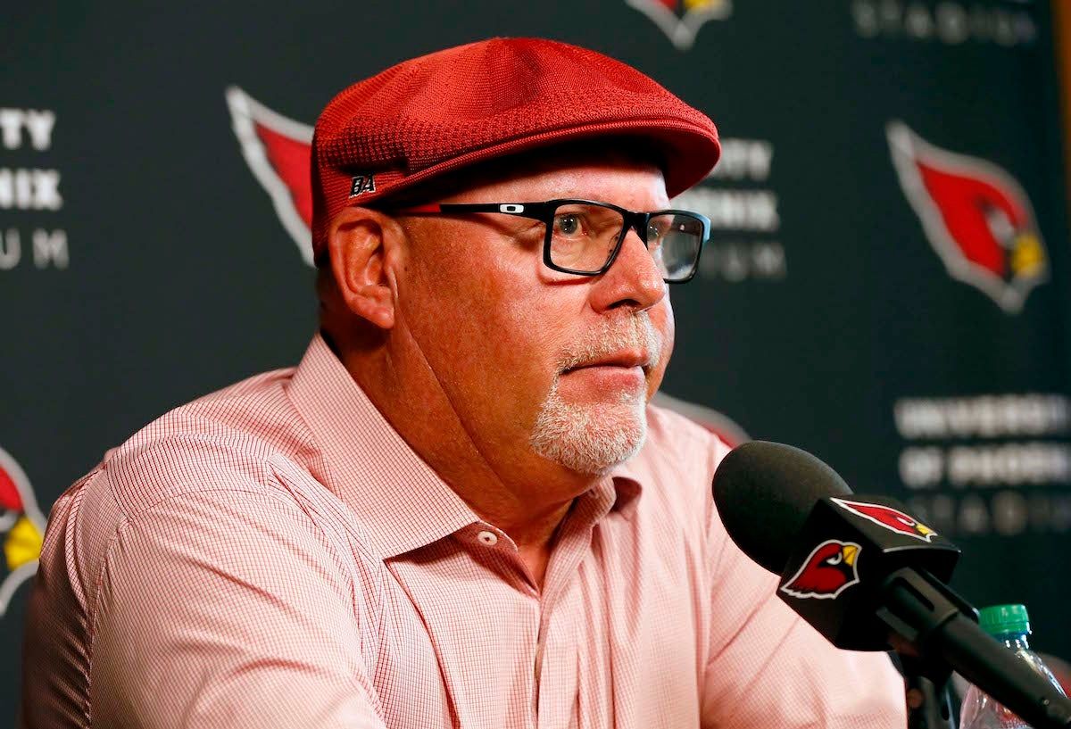 Pro-dad Arizona Cardinals coach Bruce Arians. Via AP.