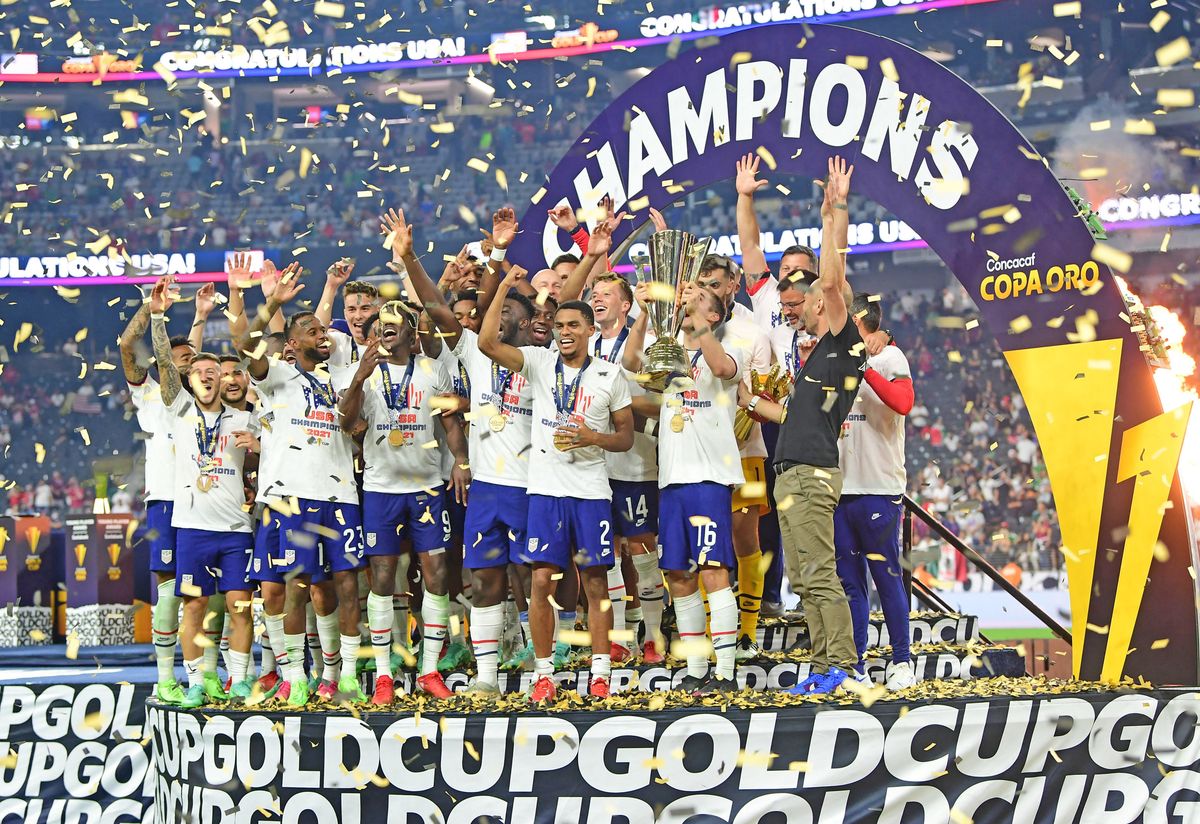 Team USA celebrates Gold Cup title.