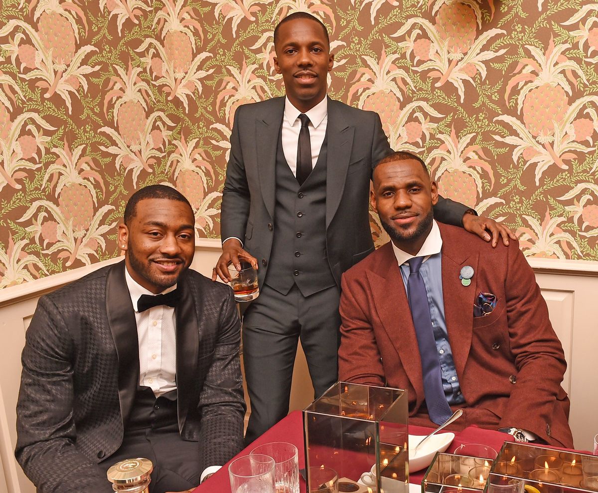 Wonder what Phil Jackson thinks of the “posse” of John Wall, (from l. to r.) Rich Paul and LeBron James now.