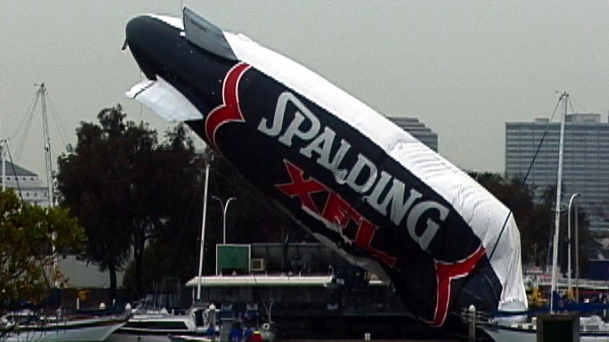 A blimp in 2001, providing a convenient metaphor