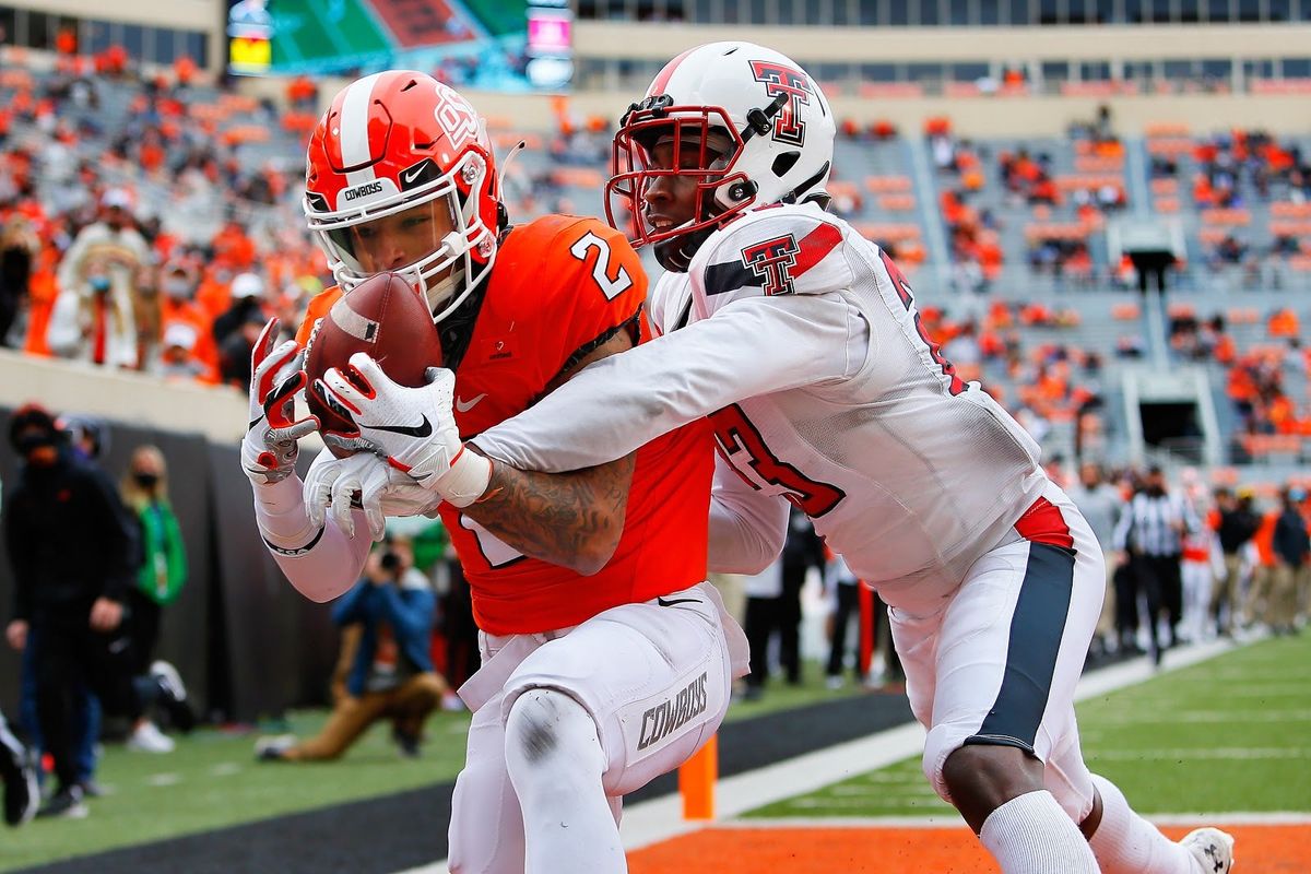 WR Tylan Wallace, in the end zone again for Oklahoma State.