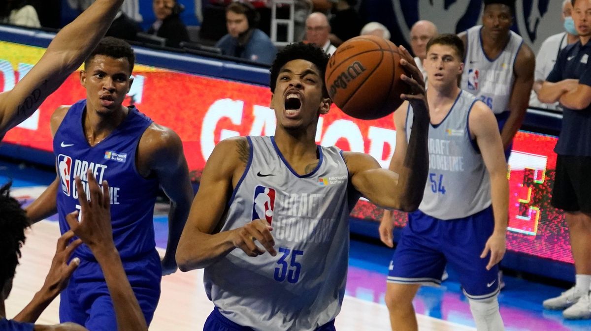 Josh Minott drives to the rim during last year’s NBA Draft Combine in one of the only photos to make the event look cool.