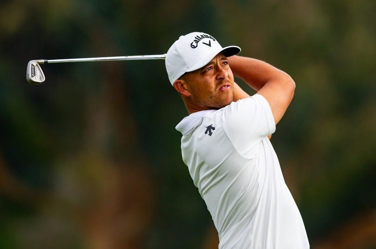 Feb 17, 2024; Pacific Palisades, California, USA; Xander Schauffele plays on the sixteenth hole during the third round of The Genesis Invitational golf tournament at Riviera Country Club.