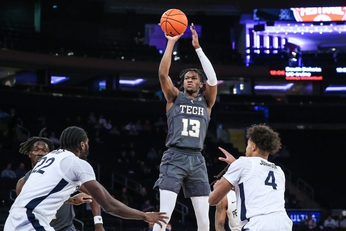 Dec 16, 2023; New York, New York, USA;  Georgia Tech Yellow Jackets guard Miles Kelly (13) at Madison Square Garden.