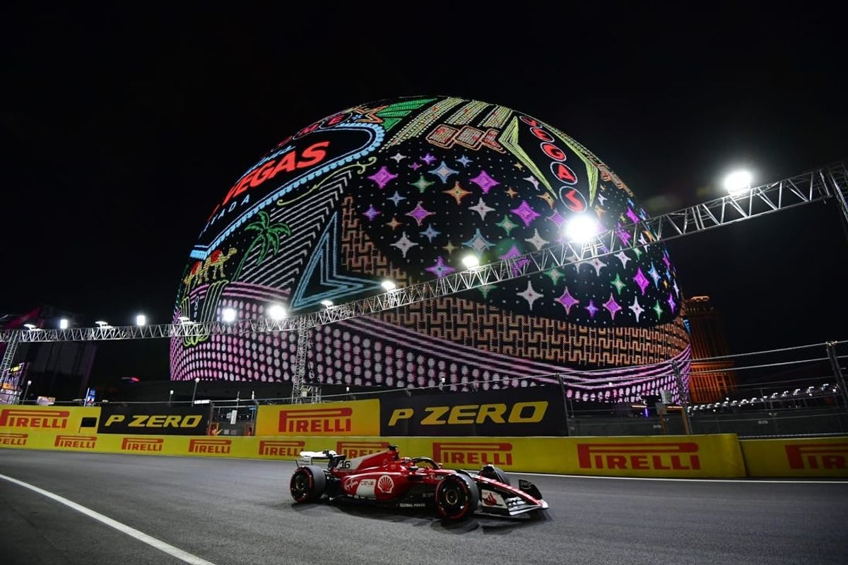Nov 16, 2023; Las Vegas, Nevada, USA; Scuderia Ferrari driver Charles LeClerc of Monaco (16) during free practice at Las Vegas Strip Circuit.