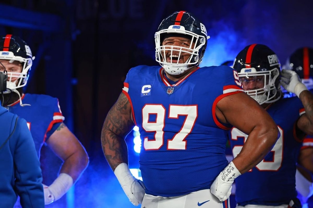 Dec 11, 2023; East Rutherford, New Jersey, USA; New York Giants defensive tackle Dexter Lawrence II (97) looks on before the game against the Green Bay Packers at MetLife Stadium.