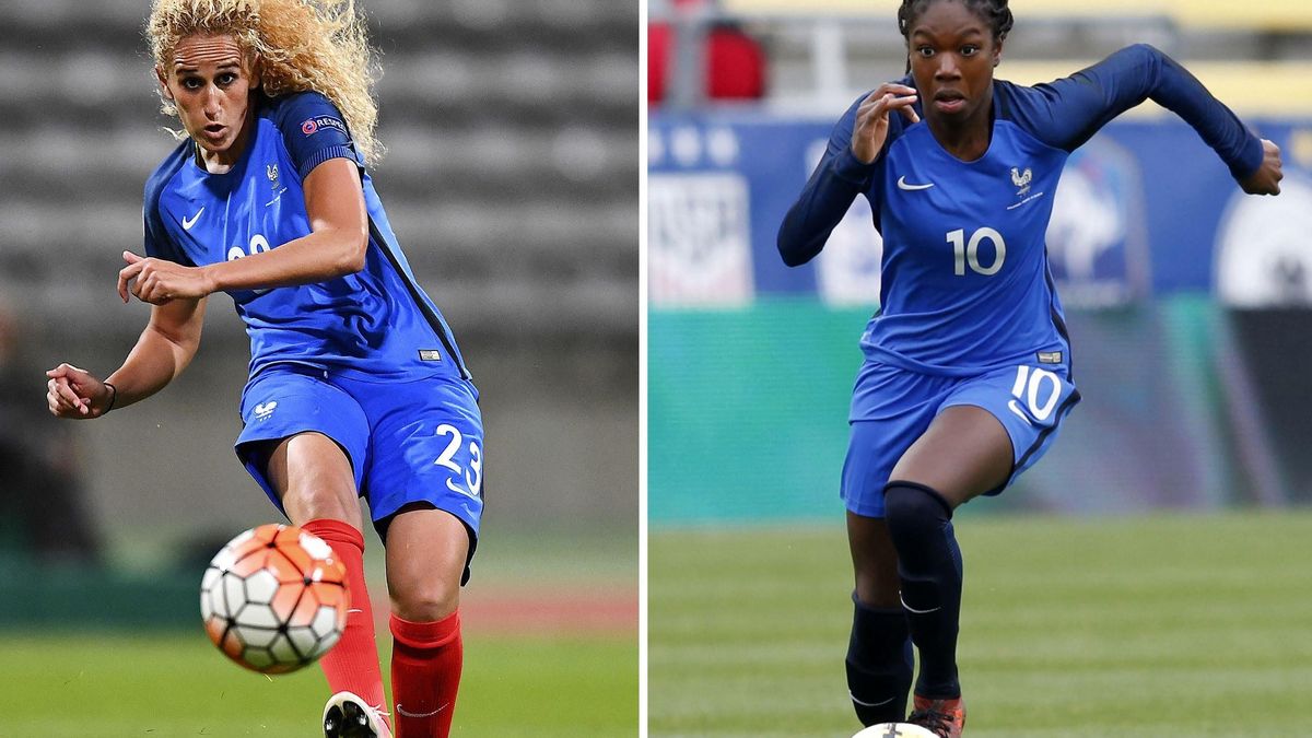 Aminata Diallo (r.) has been arrested in connection with an attack on her teammate Kheira Hamraoui.