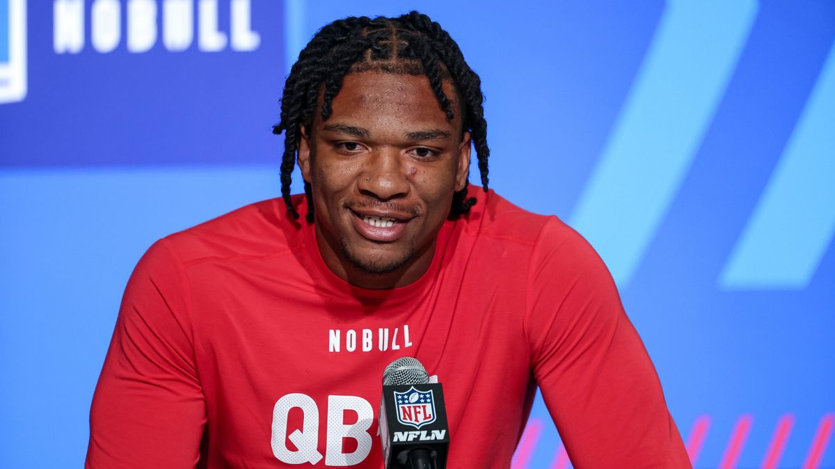 Anthony Richardson at the NFL combine in February.