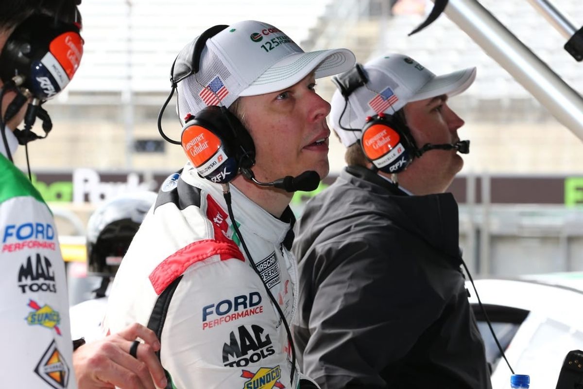 Mar 23, 2024; Austin, Texas, USA; NASCAR Cup Series driver Brad Keselowski (6) during qualifying for the EchoPark Automotive Texas Grand Prix at Circuit of the Americas.