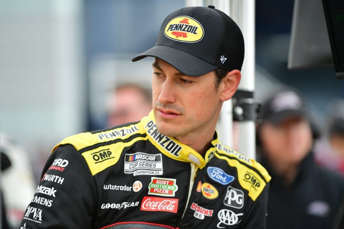 Mar 2, 2024; Las Vegas, Nevada, USA; NASCAR Cup Series driver Joey Logano (22) during qualifying at Las Vegas Motor Speedway.