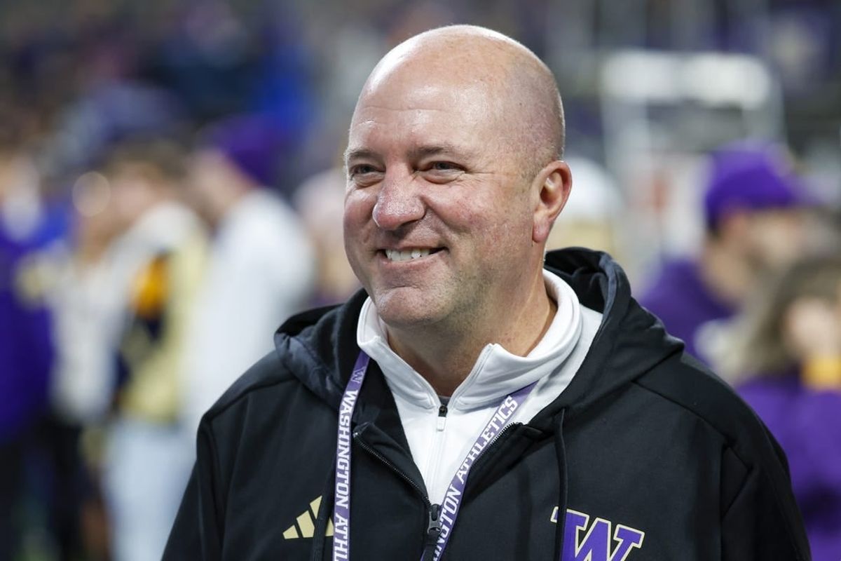Oct 21, 2023; Seattle, Washington, USA; Washington Huskies Athletic Director Troy Dannen stands on the sidelines before a football game against the Arizona State Sun Devils at Alaska Airlines Field at Husky Stadium.