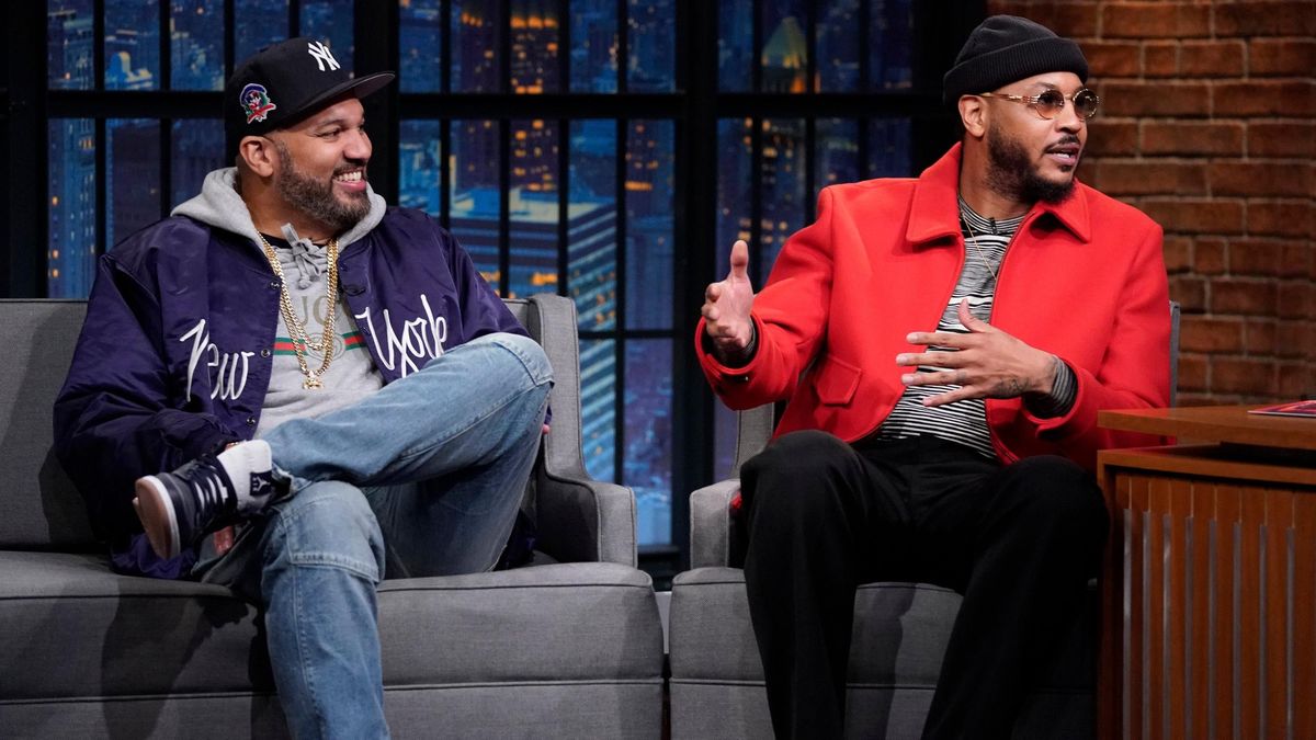 Carmelo Anthony (r.) and Kid Mero.