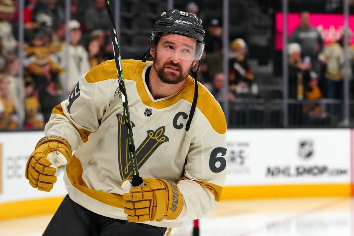 Jan 13, 2024; Las Vegas, Nevada, USA; Vegas Golden Knights right wing Mark Stone (61) warms up before a game against the Calgary Flames at T-Mobile Arena.