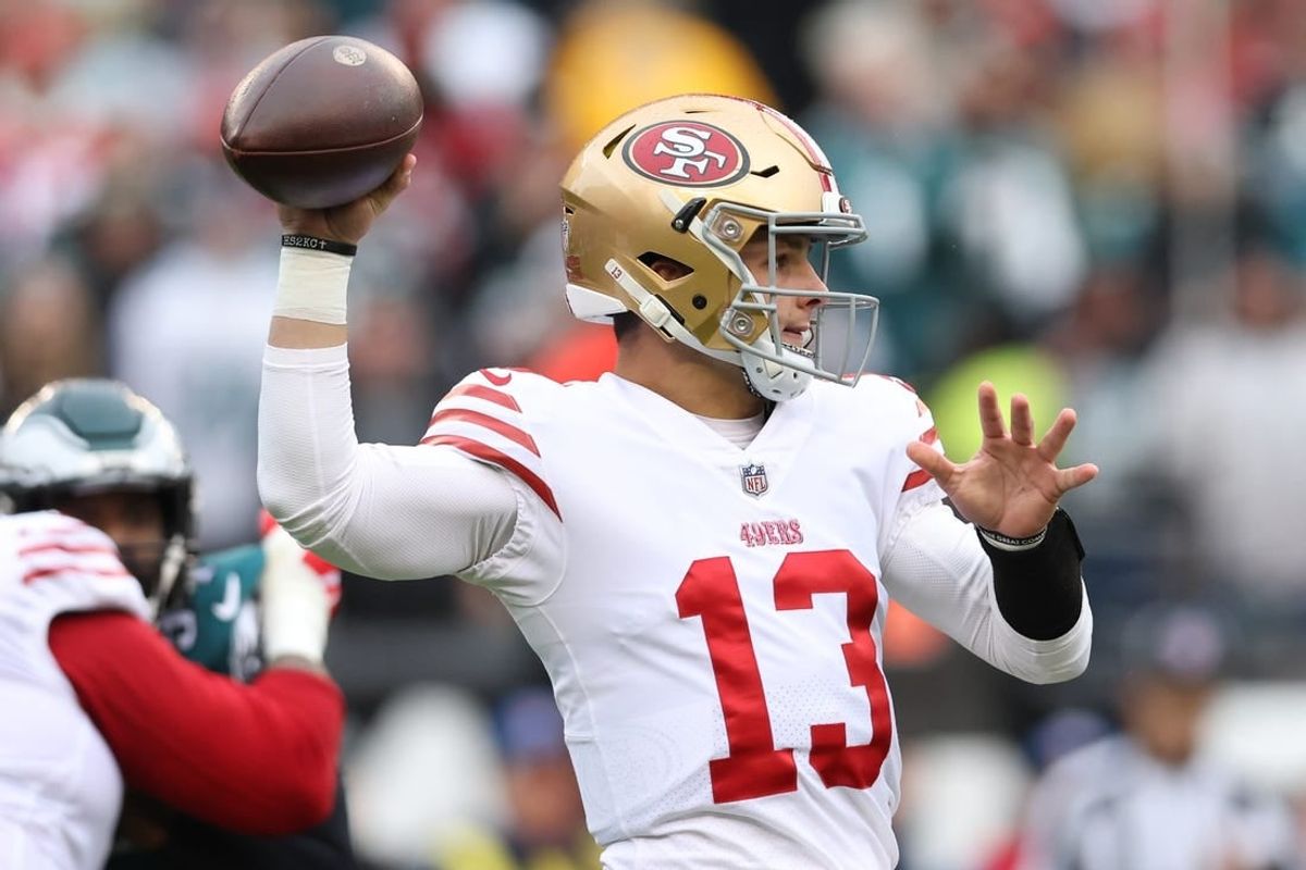 49ers quarterback Brock Purdy lasted only eight minutes in the NFC Championship Game at Philadelphia in January due to an elbow injury. San Francisco returns to Lincoln Financial Field on Sunday.