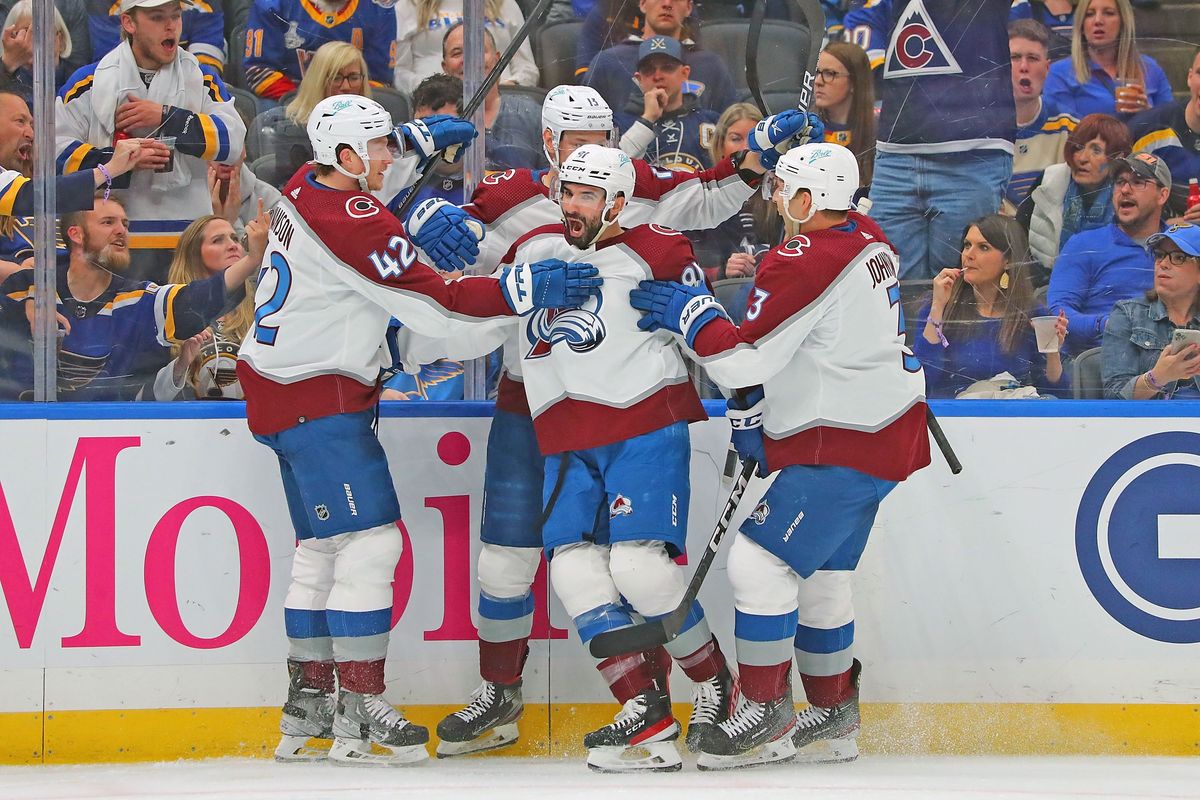 The Avs are up commandingly, thanks in large part to Nazem Kadri (c.)