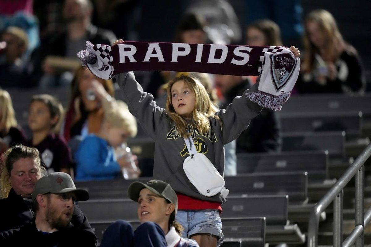 Oct 21, 2023; Commerce City, Colorado, USA; Colorado Rapids fans before the match against the Real Salt Lake at Dick's Sporting Goods Park.