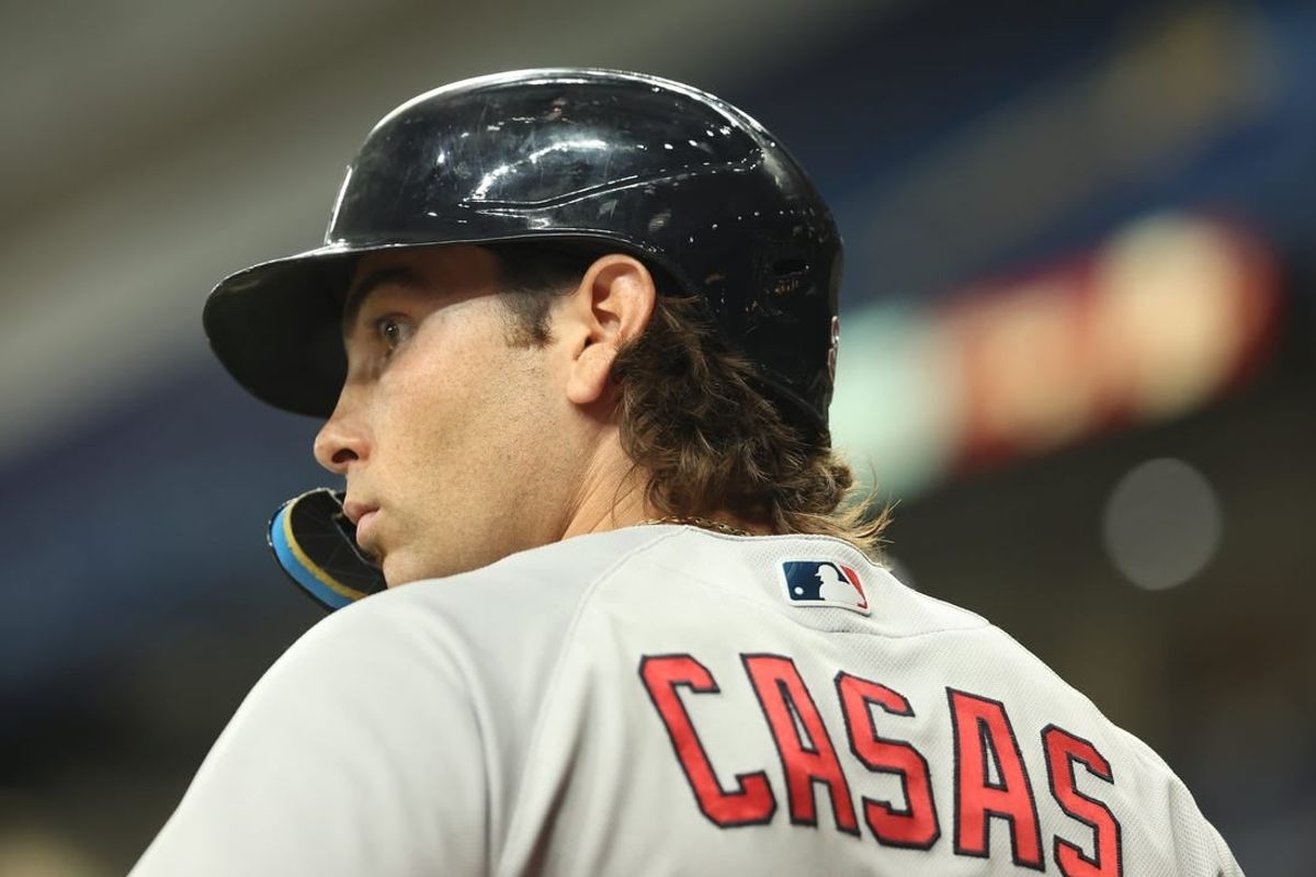 Sep 6, 2023; St. Petersburg, Florida, USA;  Boston Red Sox first baseman Triston Casas (36) looks on while on deck against the Tampa Bay Rays during the third inning at Tropicana Field.