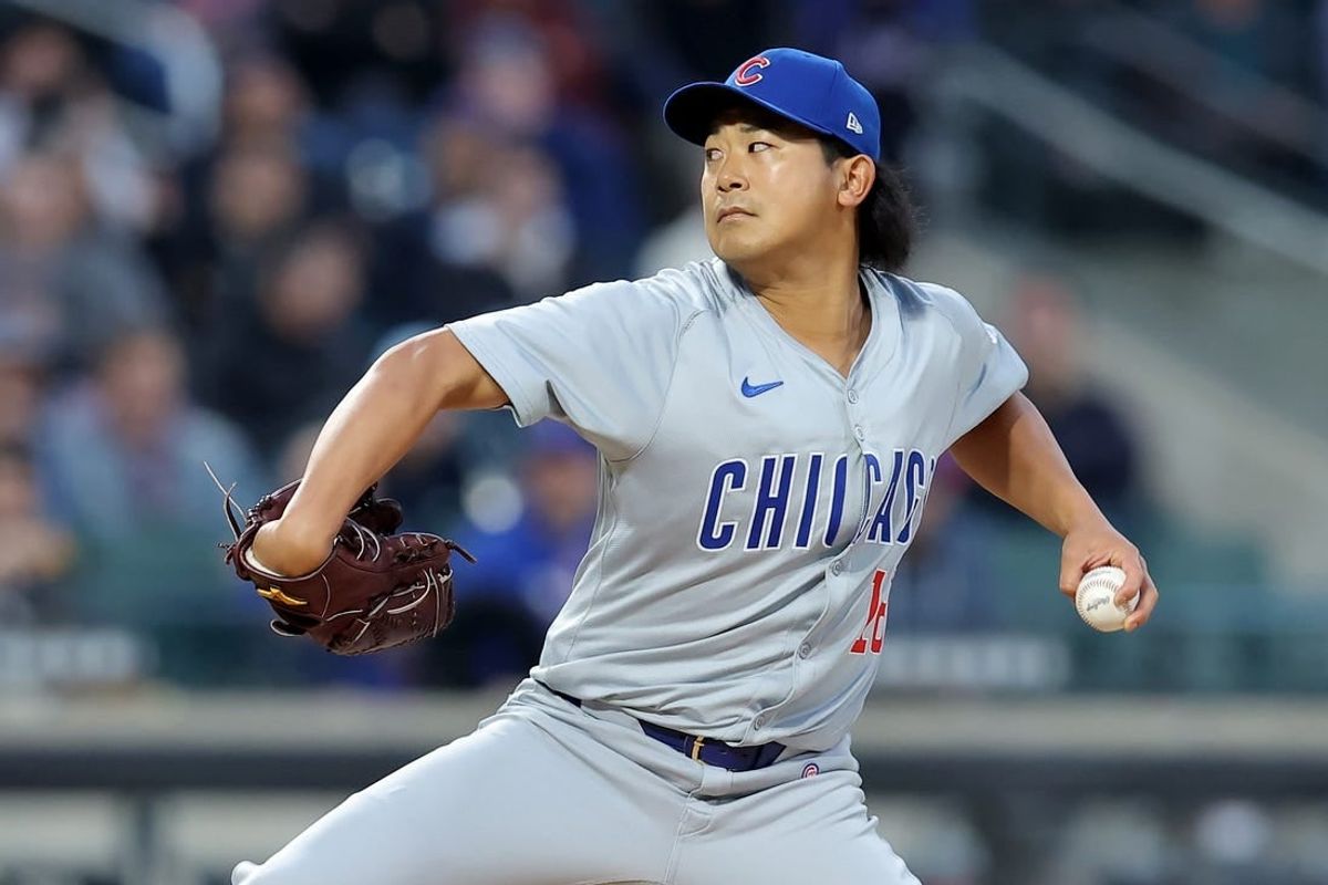 May 1, 2024; New York City, New York, USA; Chicago Cubs starting pitcher Shota Imanaga (18) pitches against the New York Mets during the second inning at Citi Field.