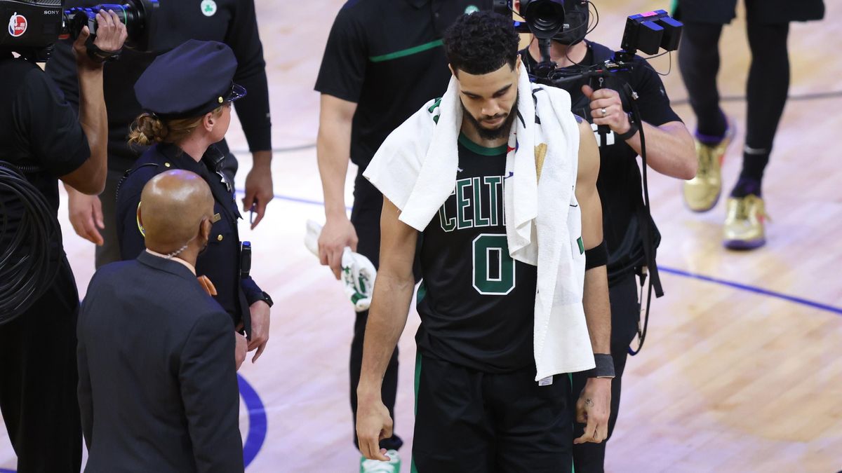 Jayson Tatum after a wild night in San Francisco.