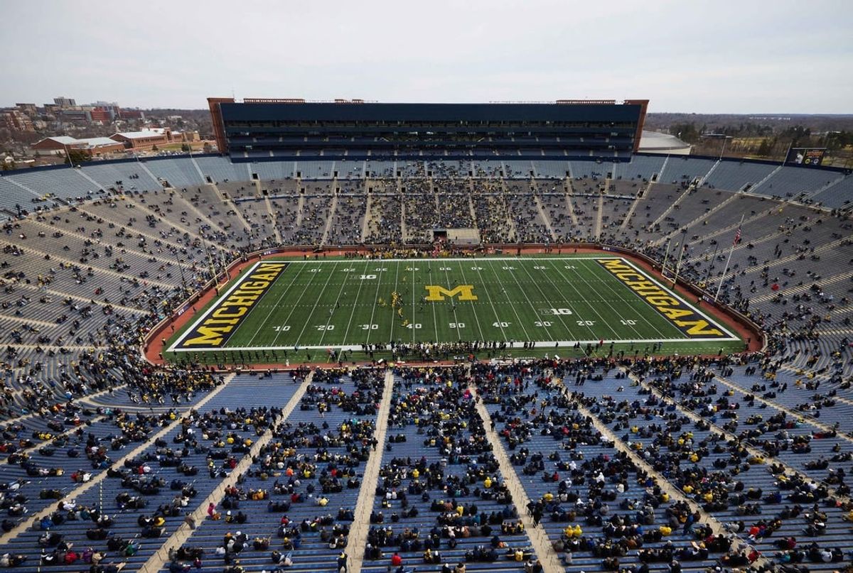 Apr 2, 2022; Ann Arbor, Michigan, USA;  General view during the Michigan Spring game at Michigan Stadium.